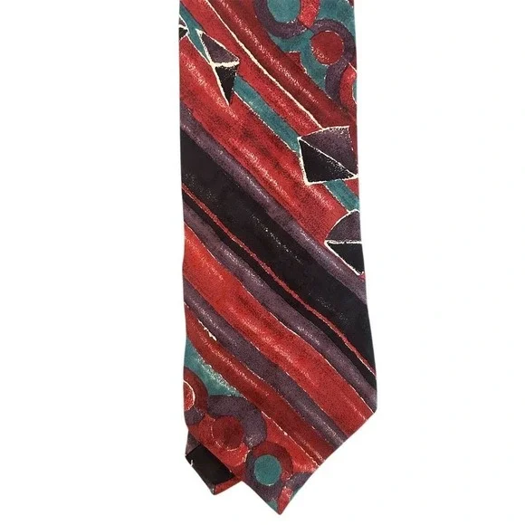 VTG Oscar de la Renta Couture Collection Men's 100% Silk Neckwear Tie Abstract - Picture 2 of 8
